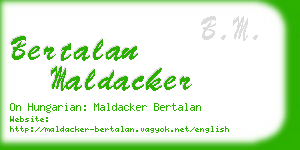 bertalan maldacker business card